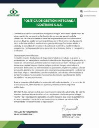 Politica de gestion integrada febrero 2022